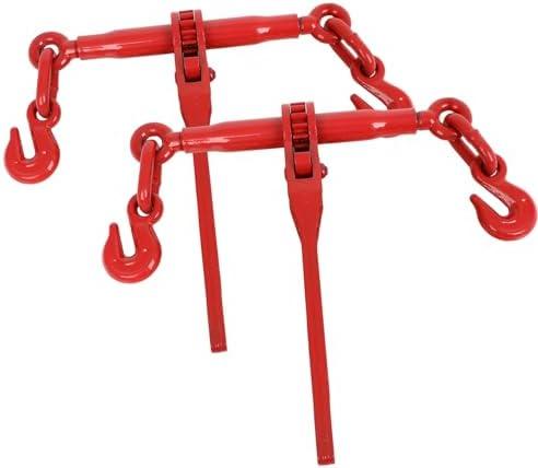 2 Pack Chain Binder, 5/16 to 3/8 Inch Chain Binder, Ratchet Binder with 5400LBS Safe Working Load and 19000LBS Breaking Strength, Load Binder for Industrial Agricultural Traction Applications