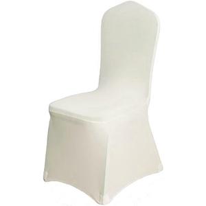 100 Pcs Beige Washable Removable Universal for Wedding Party Dining Banquet Polyester Spandex Stretch Slipcovers Chair Covers