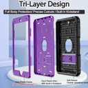 BMOUO Case for iPad 9th 8th 7th Generation (10.2 inch, 2021/2020/2019), Shockproof Protective iPad 10.2 Case with Built-in Stand/Pencil Holder, Black and Purple