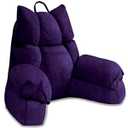 RRPAHWTV Reading Pillow for Bed with High Arm Rests, Back Support Pillow for Sitting Up in Bed with Shredded Memory Foam for Reading, TV, Gaming or Relaxing on Floor (Grape, Large）