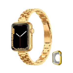 Metal band Compatible with Apple Watch Band 46mm 45mm 44mm 42mm 41mm 40mm 38mm for women, Slim and Thin Stainless Steel Replacement Adjustable Wristband for iWatch Series 11/10/9/8/7/6/5/4/3/2/1/SE Size: 38/40/41 mm