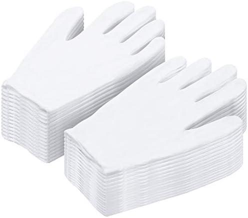 Cotton Gloves for Dry Hands, Paxcoo White Cotton Gloves for Cosmetic Moisturizing and Inspection