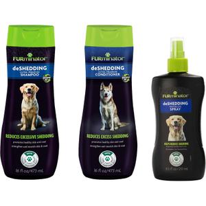 FURminator deShedding Kit, deShedding Shampoo, deShedding Conditioner, deShedding Waterless Spray, For Dogs, 40.5 oz (Set of 2)