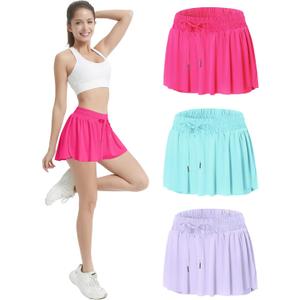 EXARUS 3 Pack Women's Butterfly Shorts Flowy Athletic 2 in 1 Running Workout Tennis Skirt Skorts Gym Preppy (XL, Women-hot Pink/Blue/Purple)  EXARUS 3 Pack Women's Butterfly Shorts Flowy Athletic 2 in 1 Running Workout Tennis Skirt Skorts Gym Preppy (XL, Women-hot Pink/Blue/Purple)