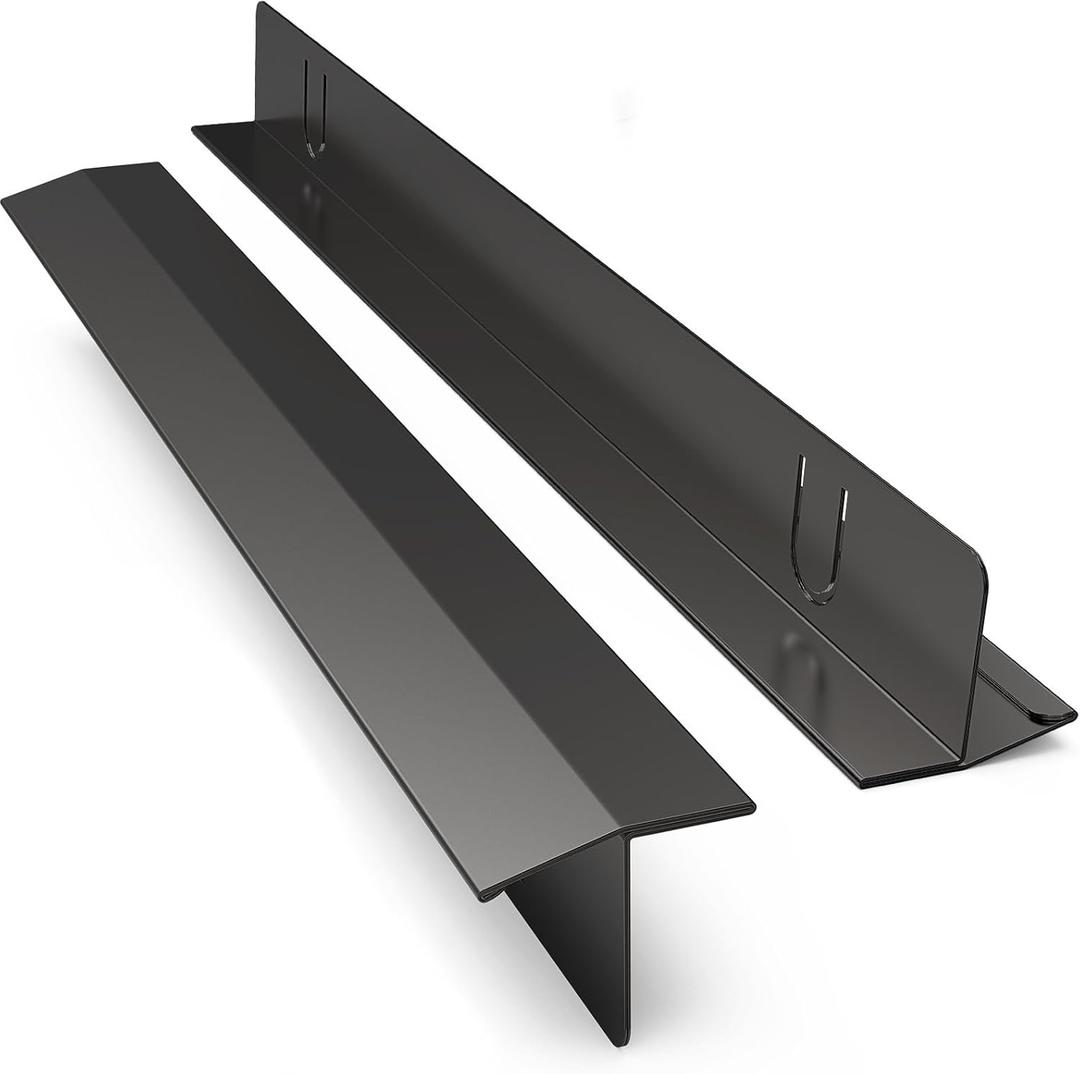 2 Packs Adjustable Stainless Steel Stove Gap Cover, 13.8~27.5 Inch Kitchen Stove Counter Gap Cover, Stove Gap Guards, Oven Gap FillerBlack