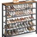 VASAGLE 6-Tier Shoe Rack, Shoe Organizer for Closet, Entryway, 24-30 Pairs of Shoes, Large Shoe Rack Organizer with 5 Metal Mesh Shelves, 11.8 x 39.4 x 43.3 Inches, Rustic Brown and Black ULBS016B01