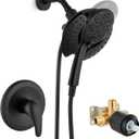 Shower Head and Handle Set with 9-Spray 2-in-1 Dual Shower Head with Handheld Spray Combo,Valve Trim Kit,Matte Black