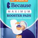 Because Maximum Incontinence Booster Pads, Adult Diaper Doubler Adds 2 Cups of Extra Absorbency, Discreet, Soft Leak Protection for Men & Women, Fits Inside Disposable Underwear, 20 Count