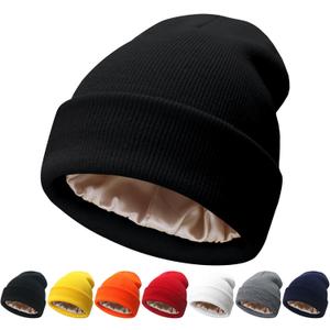 NPQQUAN Unisex Beanie Hats for Men Women Winter Knit Beanies (Black)