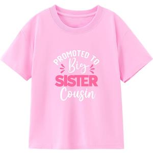 Cousin Crew Shirts for Kids Boys and Girls Baby T-Shirt Promoted to Big Cousin Toddler Summer Short Sleeve Tops Tee 2-8 Years (Pink)