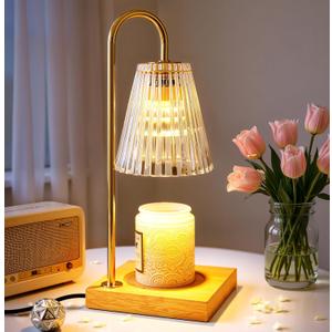 Candle Warmer Lamp with Timer Dimmer, Birthday Gifts for Mom Women Friend Sister, House Warming Gifts, Vintage Clear Wax Melt Warmer, Fall Decorations Office Apartment Dorm Room Home Decor