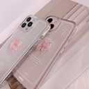 2 x Compatible with iPhone 13 Pro Case,Cute 3D Crystal Bow Tie Bowknot Glitter Sparkle Bling Camera Lens Protection Transparent Clear Soft Shockproof Cover Phone Case (Clear)