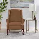 SureFit Ultimate Stretch Suede Wingback Chair Slipcover, Two-Piece Recliner Cover for Wingback Chair and Footrest, Elastic Bottom for A Snug Fit, Machine Washable, Luggage Brown Recliner Chair Cover