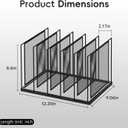 File Organizer for Desk, 5-Section Vertical File Sorter, Paper Holder Organizer Standing Metal File Folder for Office Home Classroom, Black