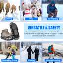 Ice Cleats Crampons for Shoes and Boots Anti Slip Snow Cleats 24 Shoe Spikes for Snow and Ice Grippers Crampons for Hiking Boots Women Men Kids Winter Walking Hiking Fishing (Small(3.5-5 men/5.5-7 women), Without Adjustable Strap)