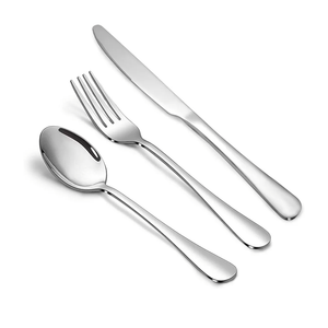Silverware Set,SANTUO Stainless Steel Knives Spoon Forks Set for Home, Kitchen and Restaurant, Mirror Polished& Dishwasher Safe (18pcs Silverware set)