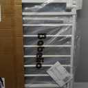 Babelio Baby Gate for Doorways and Stairs, 31-36" Pet Gate with Wide Walk Thru Door and Lock Indicator, No Drill Pressure Mounted Safety Gate with Double Lock and Self-Closing, White