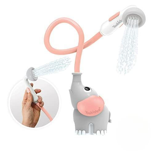 Yookidoo Baby Bath Shower Head - Elephant Bath Toy and Trunk Spout Rinser - for Newborn Babies in Tub Or Sink (Pink) - Color Pink