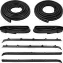 8PCS Front Door Window Molding Rubber Felt Trim Seal Weatherstrip Kit for C1500 C2500 C3500 K1500 K2500 K3500 Jimmy C10 C20 C30 K10 K20 K30 Blazer Suburban V1500 R1500