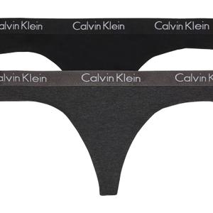 Calvin Klein Women's Motive Cotton Multipack Thong Panty (Black, S)