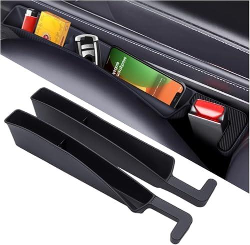 Sufeasdf Car Seat Gap Filler Organizer 2 Pack, Gap Filler Organizer For Car, Between Seats And The Console To Stop The Small Items From Dropping (Black)