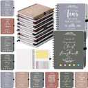 Kosiz 100 Pcs/50 Set Mother's Day Christian Gift Bulk Spiral Religious Notebook with Sticky Note Bible Verse Pens Notepads Religious Church Volunteer Gift Sunday School Teacher Employee (Netural Color)