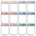 NETANY 10-pack 16oz Glass jars with Airtight Lids, Overnight Oats Containers with Lids, Wide mouth Mason Salad jars, Glass Food Storage Containers for Snacks Yogurt Spice Sugar