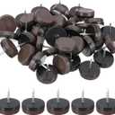 PATIKIL 1.2" Dia Chair Slides, 40 Pcs Nail on Furniture Glides Chair Leg Floor Protectors for Wooden Furniture, Table Feet, Carpet and Hardwood, Brown
