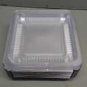 (35 Pack) 8x8 Aluminum Pans with Clear Plastic Lids - Square Baking Cake Pans - Foil Pans with Lids - Disposable Food Containers Great for Cooking, Heating, Storing, Prepping Food