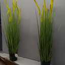KOL 2 PCS  Artificial 4ft Horsetail Reed Grass, 47.2in Artificial Indoor Outdoor Fake Grass Plant, Home Office Wedding Decorative Artificial Plants & Flowers in Pot Faux Plant Greenery, Housewarming Gift