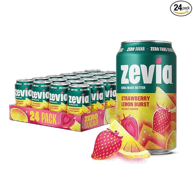Strawberry Lemon Burst 12oz x 244 pack Zevia 02230-12 Product of canada, BBD: 09/06/2027