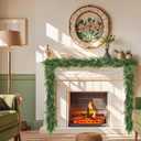 2Pcs 6FT Christmas Garland,Artificial Norfolk Pine/Cedar Garland for Table,Mantle, Wall, Indoor, Outdoor,Real Touch Winter Pine Garland Outdoor Christmas Decoration (Green)