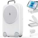 PaktVault 2026 Traveling Fast Wireless Charging Station for Apple Devices, Magnetic 3 in 1 MagSafe Charger Stand for iPhone 17 16 15 14 13 12 Pro Max Plus Air, Apple Watch&Air pods Pro-Gift for Her