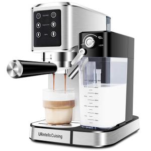 Espresso Machine 20 Bar, Touchscreen Espresso Maker with Automatic Milk Frother for Cappuccino Latte, Expresso Coffee Machine for Home with Dual Heating System and Dual Pump