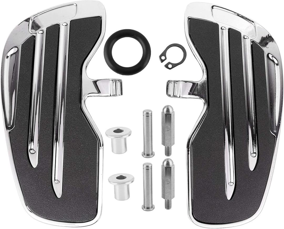 Aramox Motorcycle Footpeg,Aluminum Front Floorboards Foot Pegs Footboard Accessory Kit Fit for Indian/Sixty/Bobber 2015(Silver Plating)