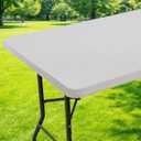 Moosfor Rectangle Fitted Table Cloth, Waterproof Spandex Elastic Tablecloths, Fits for 8 Foot Folding Tables, Stretch Washable Table Cover for Picnic, Camping, Outdoor (Woven, 30"x96")
