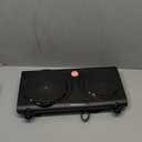 Elite Gourmet EDB-302BF Countertop Double Cast Iron Burner, 1500 Watts Electric Hot Plate, Temperature Controls, Power Indicator Lights, Easy to Clean, Black