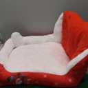 2025 New Christmas Sleigh Dog Bed for Small and Medium-Sized,Santa Themed Pet Sleigh Sofa Bed,Holiday Christmas Themed Indoor Outdoor Washable Durable,Interesting Red Cat and Dog Bed 24.81511in