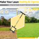 Lawn Aerator Tool, Lawn Aerator with 4 Spikes, Automatic Leaf and Dirt Cleaning with Spring-Loaded Design, Metal Manual Aerator for Loosening Soil Aerating Patio, Yard, Garden