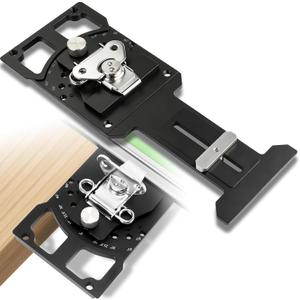 Adjustable Angle Track Saw Square with 11 Positive Angle Stops (-60 to 60) Compatible with Most Track Saw for Woodworking and DIY, Powertec Track Saw Guide Rail