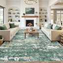 GarveeHome Abstract Rugs 10x14 Washable Modern Area Rug Stain Resistant for Living Room Soft Carpet with Non-Slip Backing for Bedroom Dining Table Nursery Green