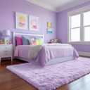 PAGISOFE Purple Rugs for Girls Bedroom 6x9 Ft Fluffy Living Room Area Rugs, Soft Bedside Princess Rug for Kid's Room Nursery Christmas Home Decor Shag Carpet for Kids Playroom,Plush Mermaid Kawaii Rug