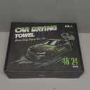 KKV Full-Sized SUV Drying Towel, 48x24 Dual Sided Microfiber Car Cleaning Towel with Twisting Yarn Technique, 1400GSM Super Absorbent, Scratch-Free, Machine Washable (Darkgray-GreenYellow)