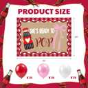 Frienda She's Ready to Pop Backdrop with 75 Pcs Balloons 7 x 5 ft Baby Shower Photo Booth Banner Gender Reveal Celebrations for Soda Drink Themed Birthday Party Decorations