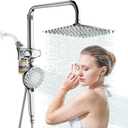 10" Rainfall Shower Heads with Handheld Spray Combo High Pressure, Magnetix Shower Head with Filters for Hard Water, 2 in 1 Dual Shower Head with Handheld and Adjustable Slide Bar (Chrome)