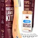 Superbaking Bread Lame - Sourdough Scoring Tool with 5 Extra Blades - Baking Supplies for Home Bakers - Sourdough Razor Scorer - Bread Making Tools - Gift for Bakers - Premium Ergonomic Wooden Handle