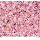 BINQOO 7x5ft Pink Rose Wall Background Pink Flowers Backdrops Spring Tea Party Backdrop Floral Girls Birthday Weeding Valentine's Day Mother's Day Event Banner Photo Props
