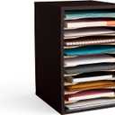 Safco Products Vertical Desktop Sorter, 11 Compartment, Black