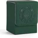 Card Deck Box, 110+ Storage MTG Deck Box with 50 Pcs Card Sleeve, Collectible Trading Card Cases for Magic Commander and More (Green)