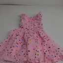 Kids Girls Confetti Birthday Princess Dress Ruffle Sleeve Boho Cake Smash Photo Shoot Outfit (5-6 Years, Light Pink Confetti)